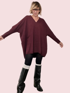 SUSY STAR - Maglia over con tasca BORDEAUX ST78407/ BORDEAUX SUSY STAR 