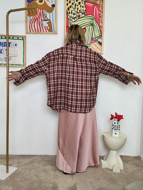 FEMALE - Camicia a quadri con ricami  country chic con un twist rock bordeaux M76052 BORDEAU FEMALE 