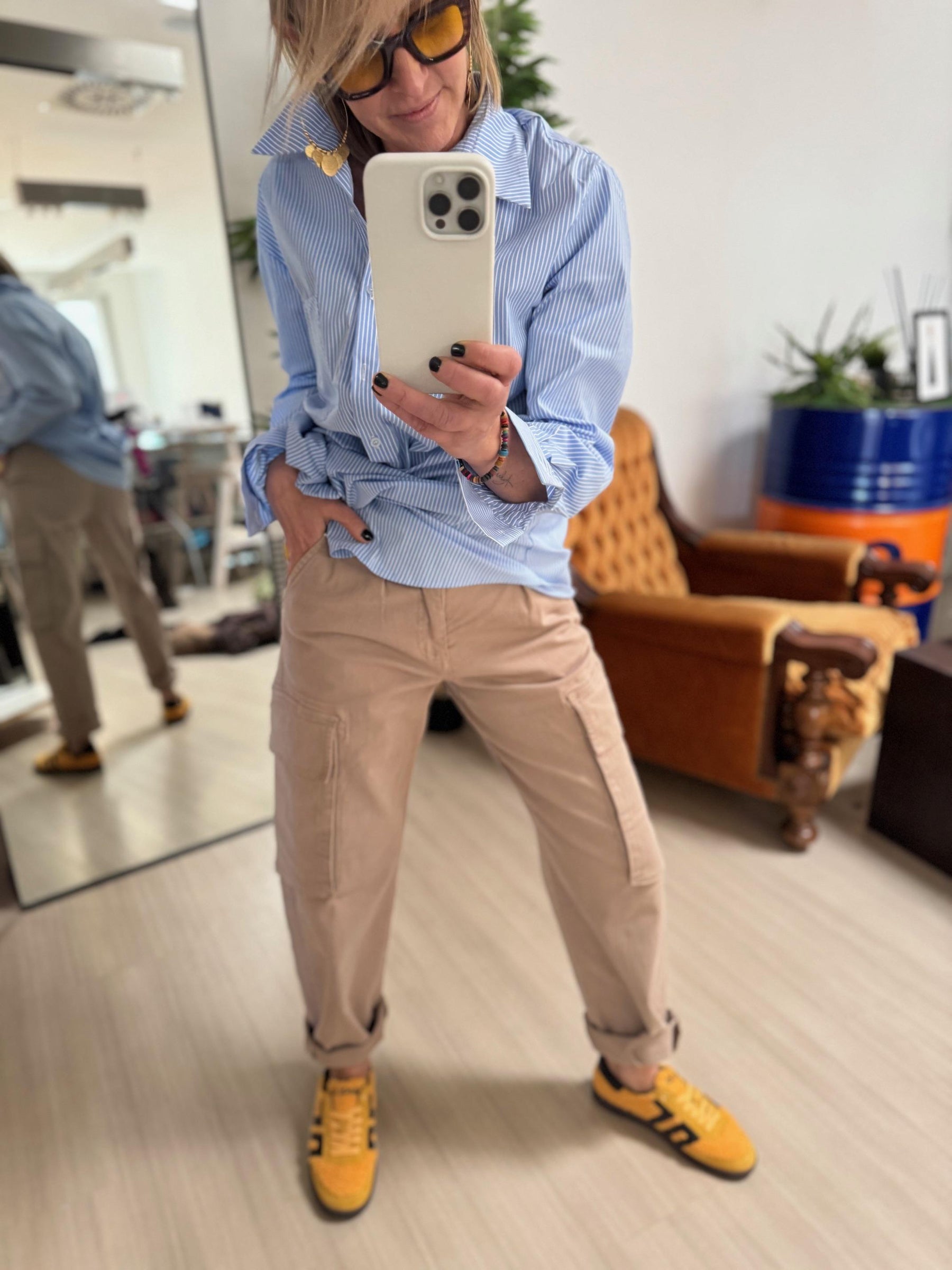 FEMALE - CARGO COTONE DETTAGLIO NASTRO - FANGO PT151316D / FANGO FEMALE 