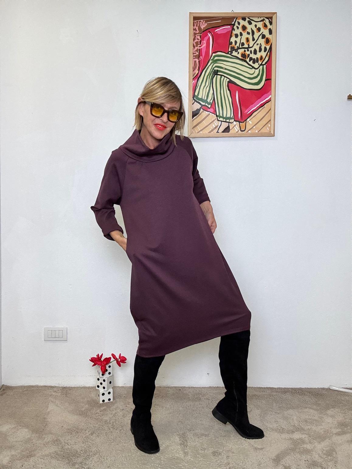 FEMALE - Abito Cratere  Minimal chic con personalità cosmica VINO 36369FALETTI/ VINO FEMALE 