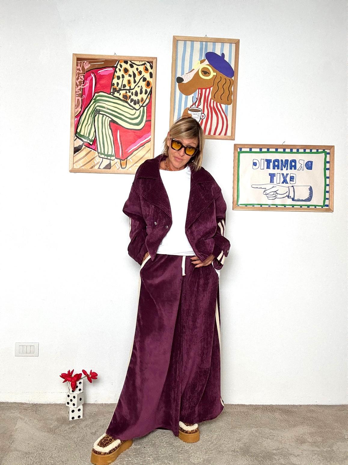 FEMALE - PANTALONE VELVET RUN A7809-D5/ VINO FEMALE 