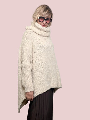 FEMALE - MAXI MAGLIA NUVOLETTA SOFT  il pullover che ti avvolge con leggerezza 9633/ PANNA FEMALE 