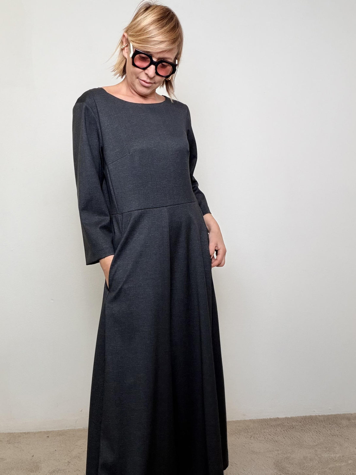 SUSY STAR - Tuta check  nero ST88496BAG/ NERO SUSY STAR 