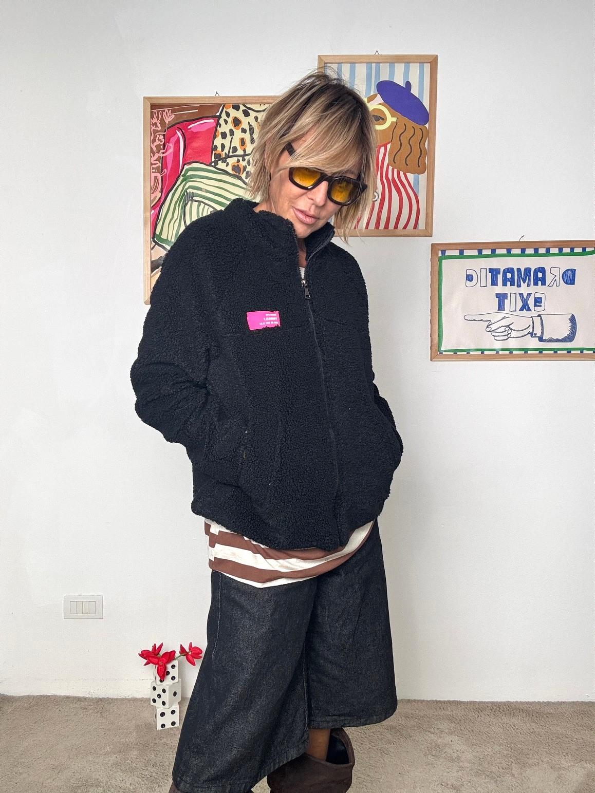 FEMALE - Teddy Zip Up Cozy Chic moro 23916/ NERO FEMALE 