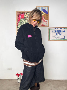 FEMALE - Teddy Zip Up Cozy Chic moro 23916/ NERO FEMALE 