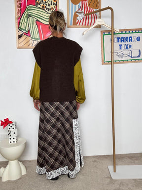 HAVE ONE - Cardigan oversize senza maniche in maglia  MORO LFP-P003/ MORO HAVE ONE 