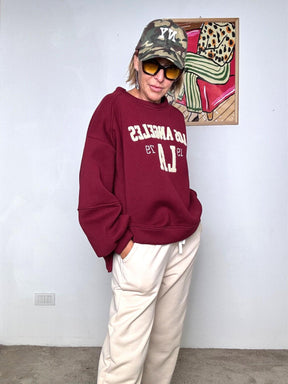 FEMALE - FELPA LOS ANGELES BODEAUX R50369/ BORDEAU FEMALE 