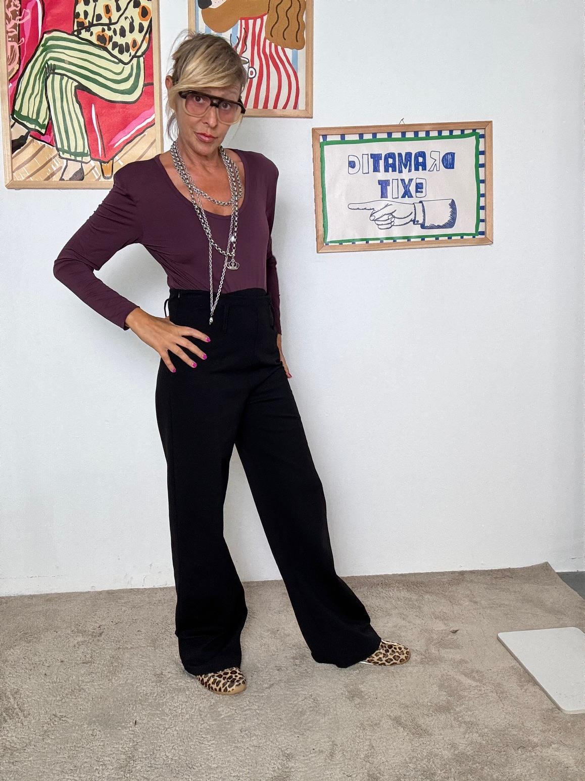 FEMALE_ Pantalone in Punto Milano Nero  Comfort Elegante per Ogni Giorno FL7371LMB/ NERO FEMALE 