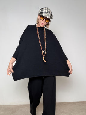 SOUVENIR - MAGLIA OVERSOFT NERO V38A1000/ NERO SOUVENIR 