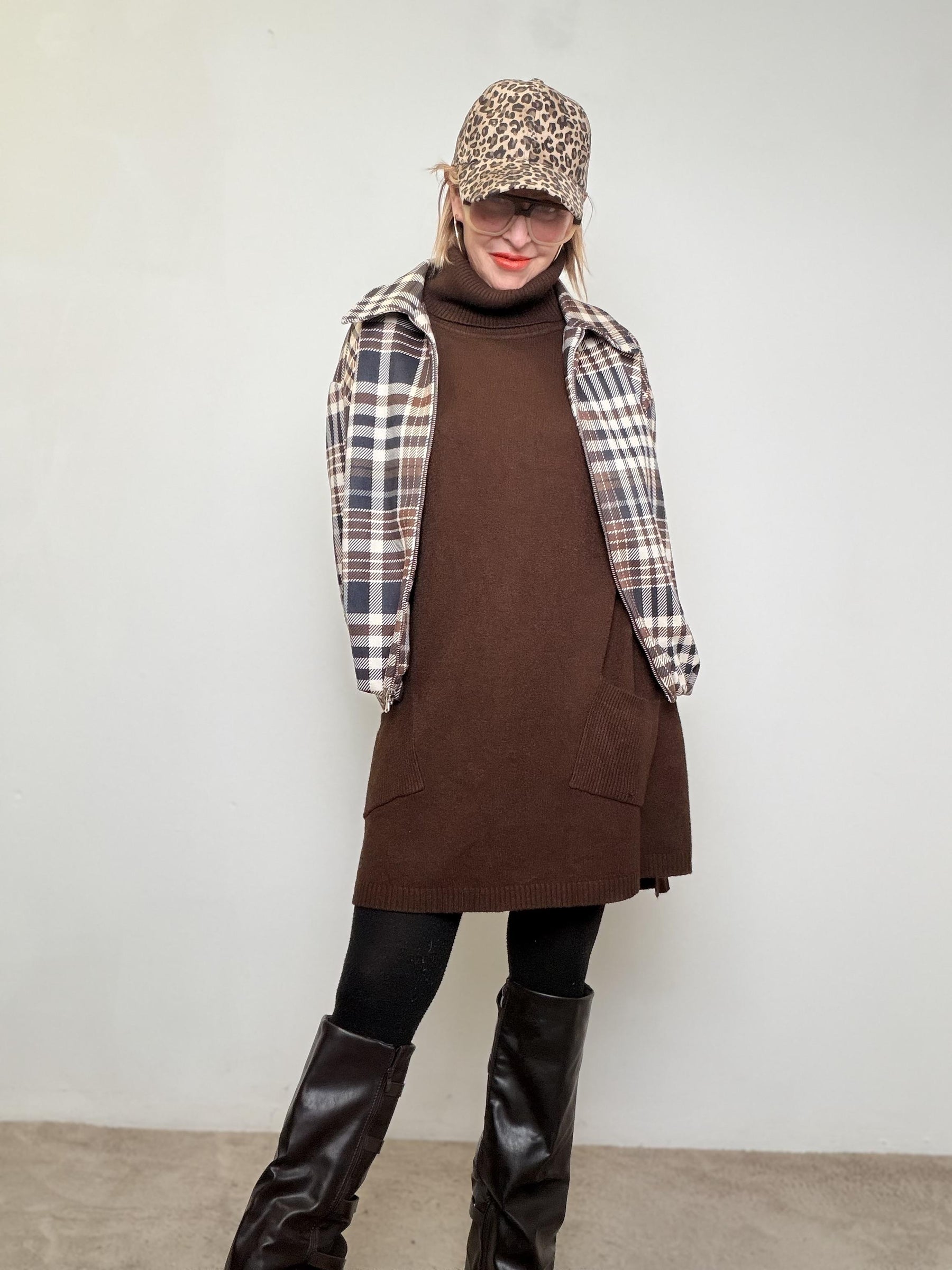 FEMALE - Camicia Giacca a Quadri Oversize NV180/ NERO FEMALE 