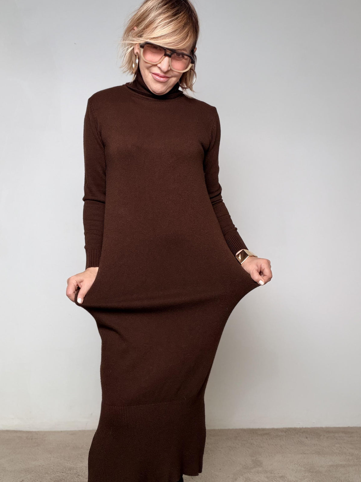 FEMALE - ABITO MAGLIA LUNGO MORO 9064/ MORO FEMALE 