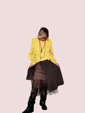 FEMALE - Gonna doppio strato con tulle  Movimento, carattere e un tocco romantico moro 36556FLC/ BROWN FEMALE 