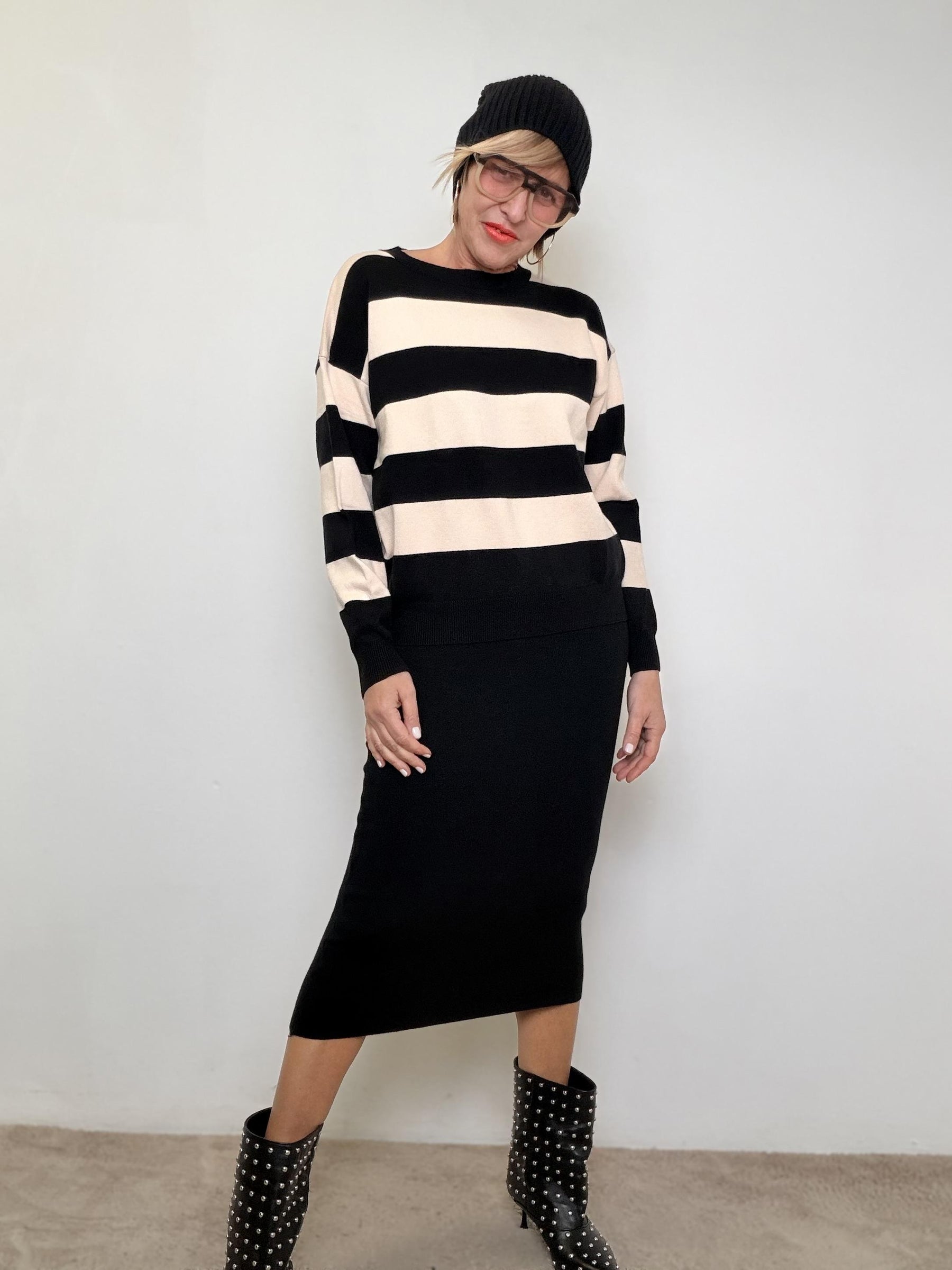 FEMALE - Maglia Bold Stripes  La riga che fa outfit da sola ZS5261/ RIGA BEIGE FEMALE 