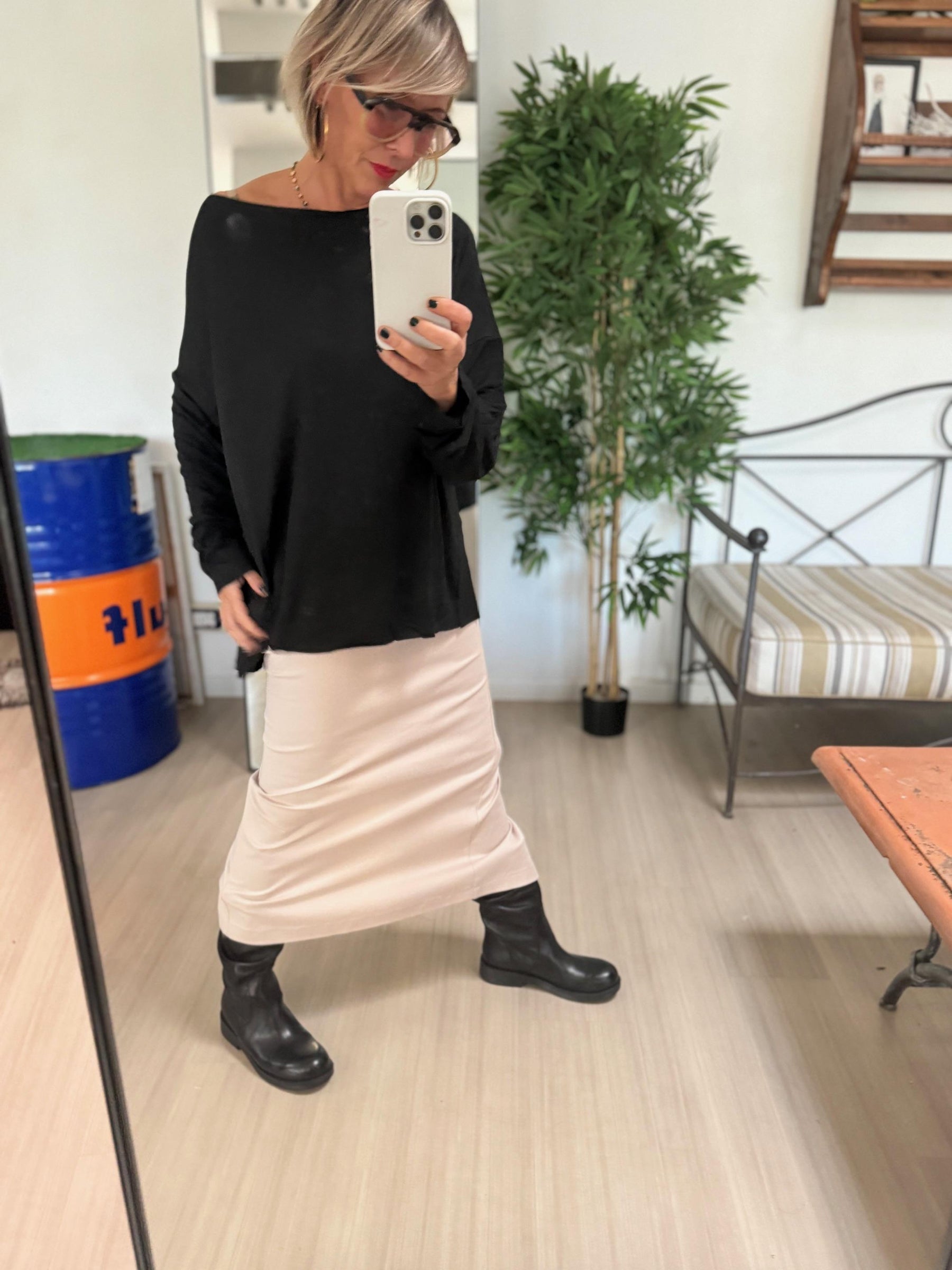 SUSY STAR - T-SHIRT TAGLIO VIVO NERO STY0259/ NERO SUSY STAR 