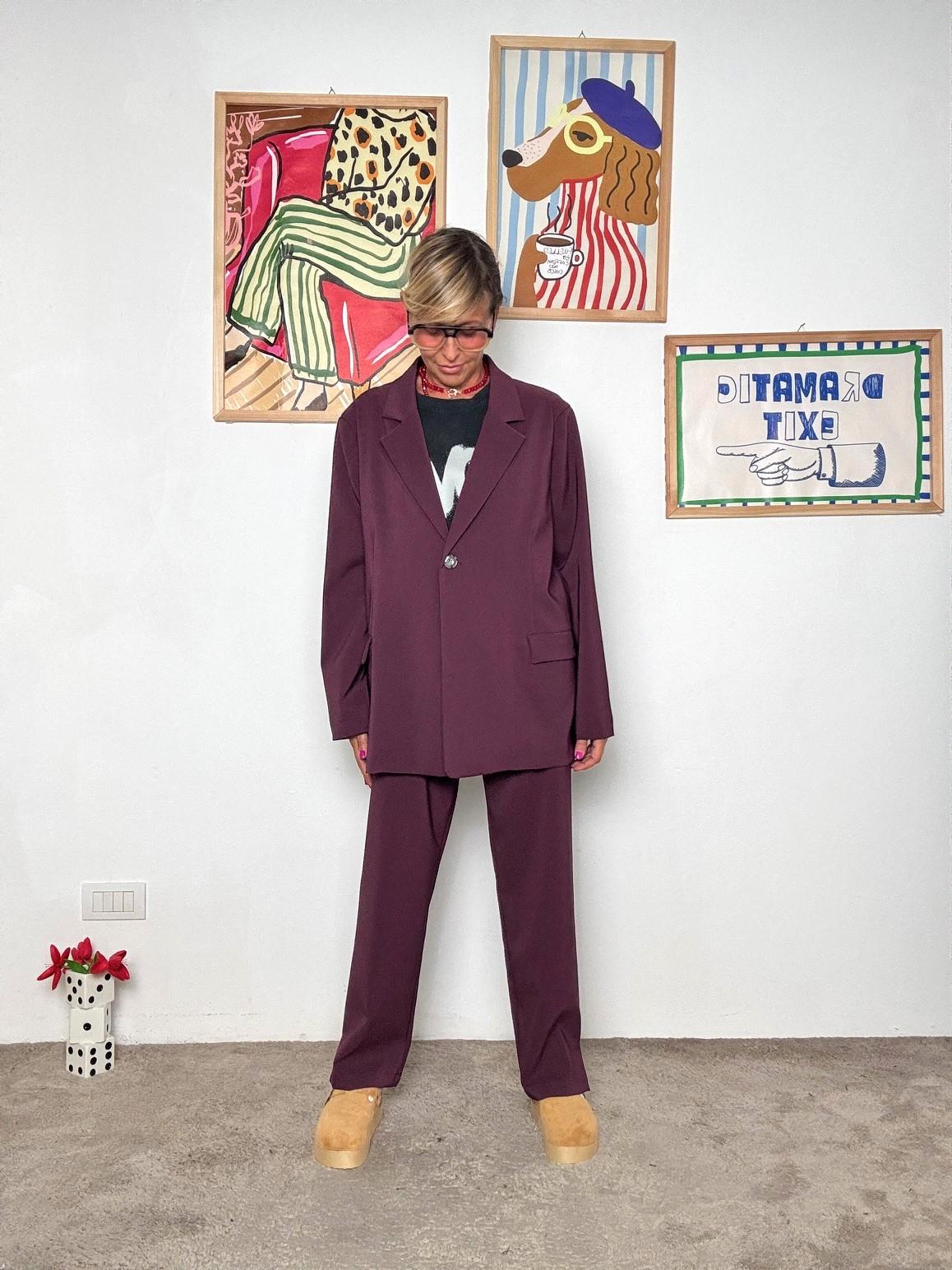 DEJA VU - Giacca donna  elegante e contemporanea bordeau A25UN606/ BORDEAU DEJA VU 