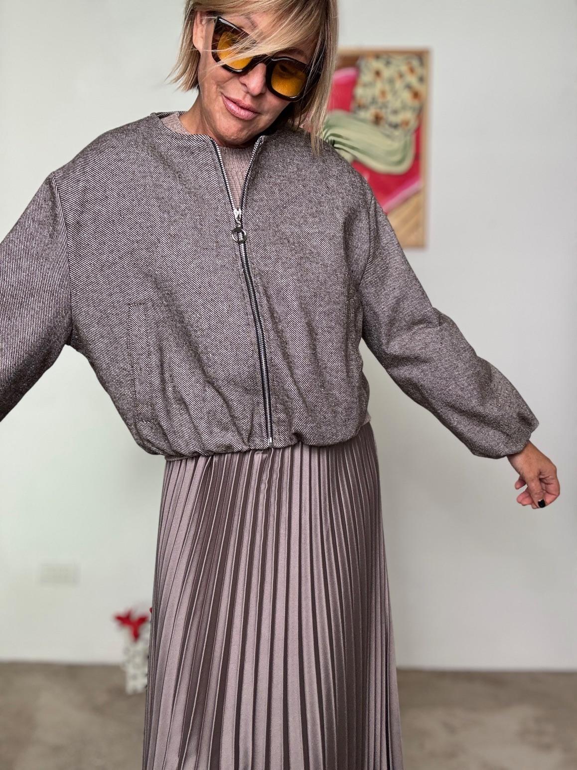 FEMALE -  GIACCA MOON BOMBER A7853-C10/ SPIGATA BROWN FEMALE 