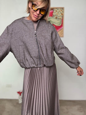 FEMALE -  GIACCA MOON BOMBER A7853-C10/ SPIGATA BROWN FEMALE 