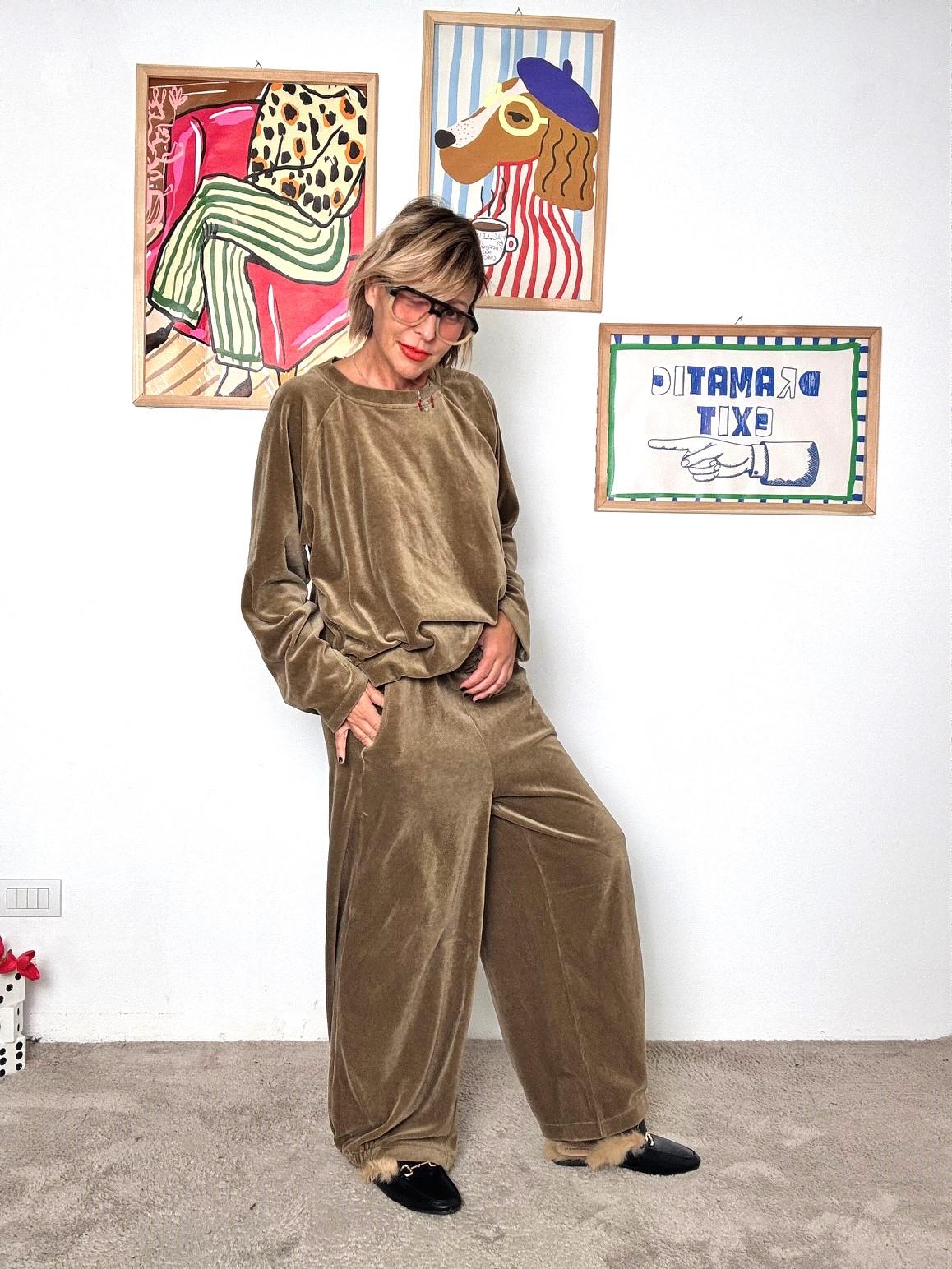 FEMALE - Pantalone in ciniglia con coulisse mou P54657/ MOU FEMALE 