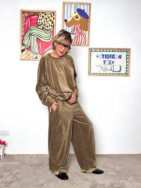 FEMALE - Pantalone in ciniglia con coulisse mou P54657/ MOU FEMALE 