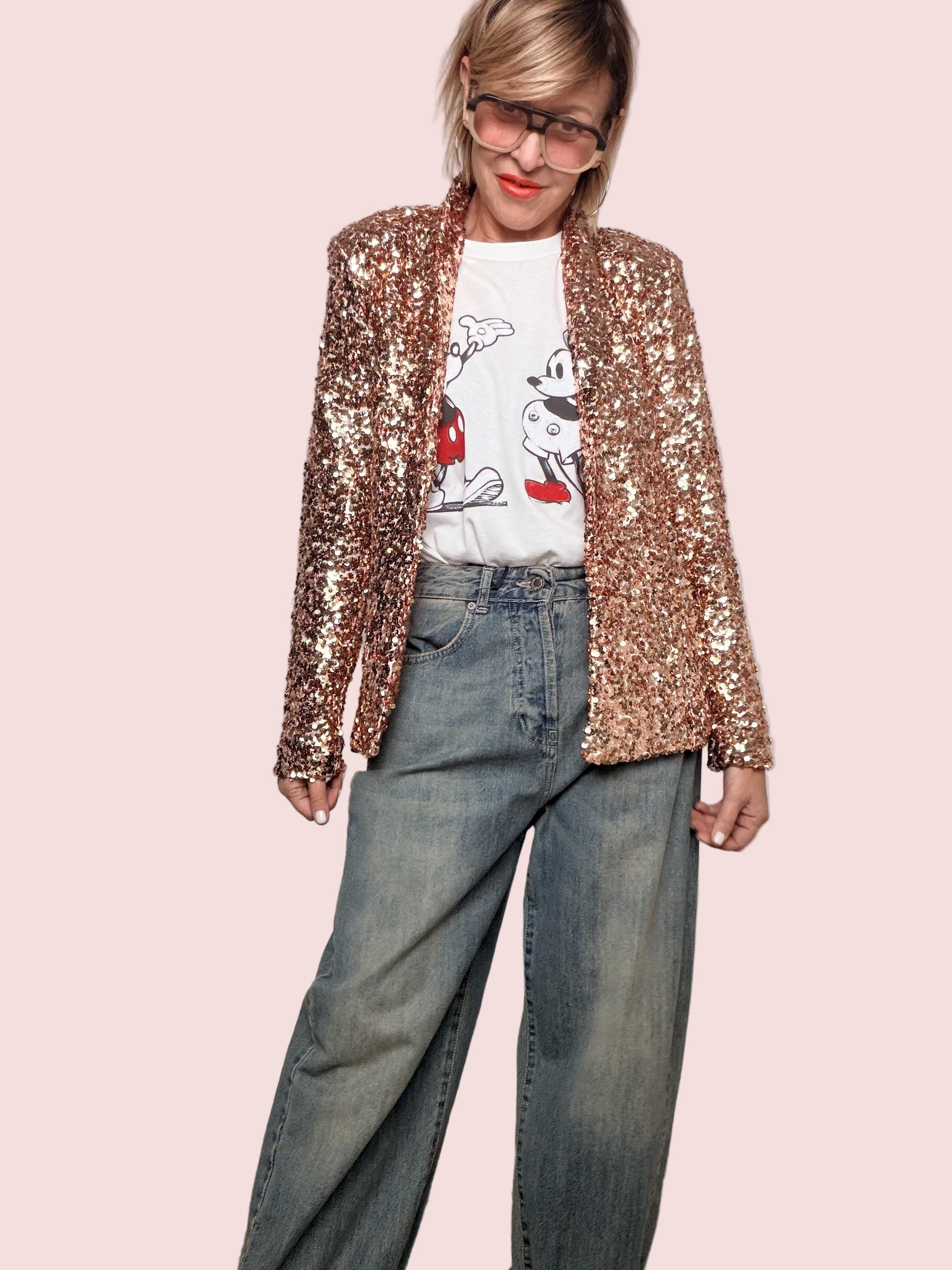 FEMALE -  GIACCA Sparkle Blazer G18107/ ORO FEMALE 