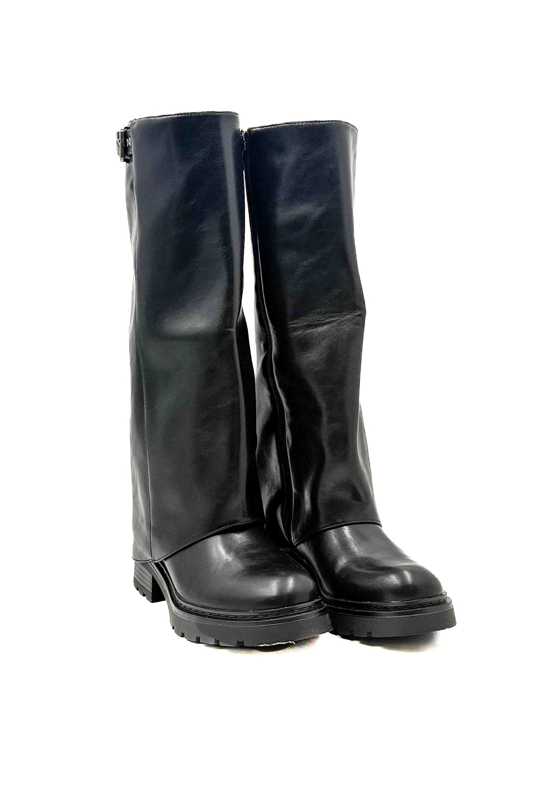 FEMALE - Stivale alto in ecopelle nera  Bold, strong & ultra cool 181239/ NERO FEMALE 