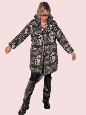 FEMALE - Cappotto jacquard fantasia  Eleganza con personalità MORO L5M264/ FANTA MORO FEMALE 