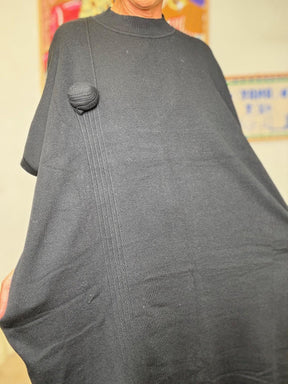 FEMALE -Abito oversize nero midi  stile minimal chic  NERO ZM13203/ NERO FEMALE 