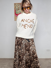 FEMALE - Maglia over con scritta ANCHE MENO PANNA A3019/ PANNA FEMALE 