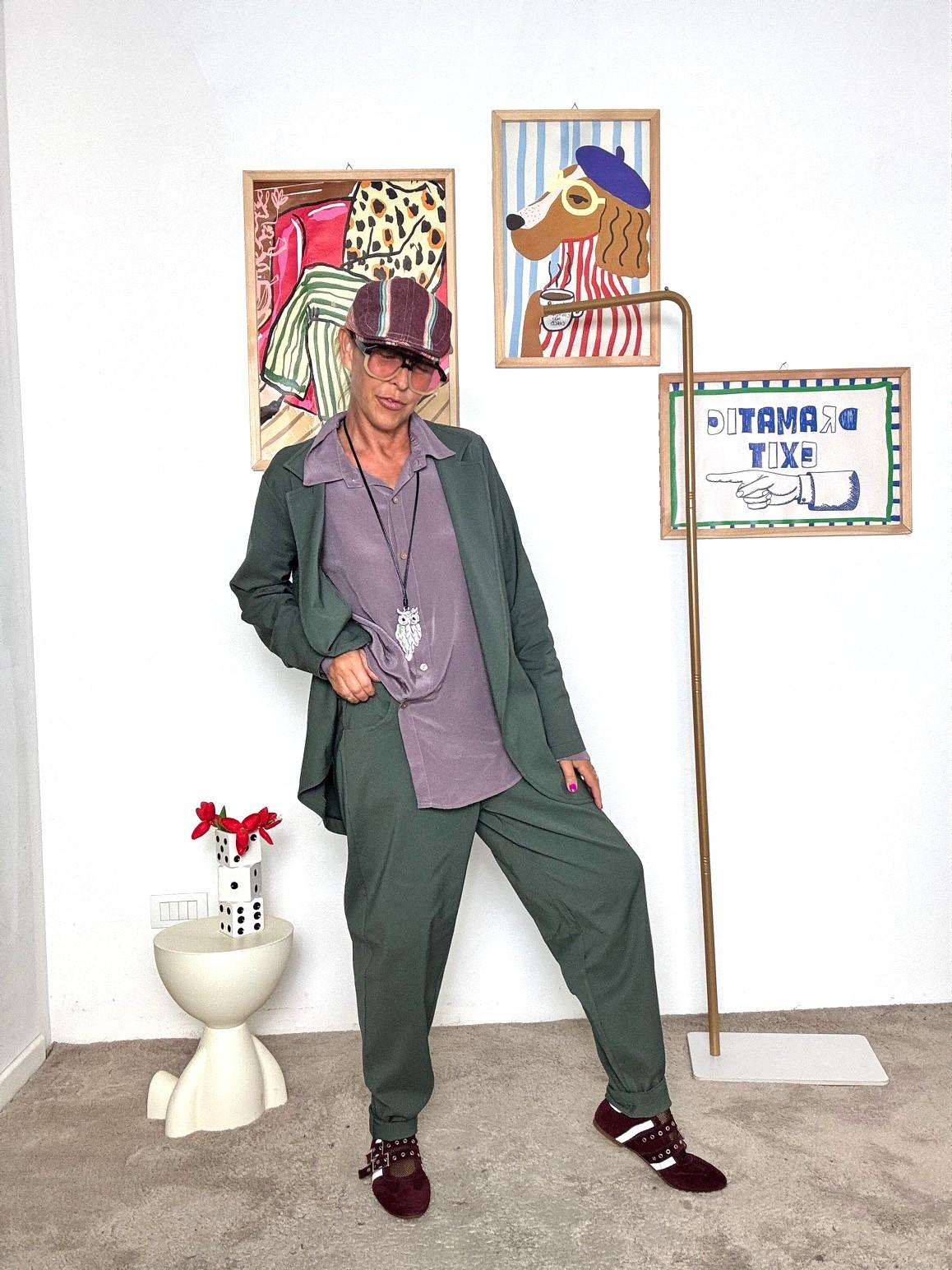 DEJA VU -  Giacca in bengalina  eleganza pratica e stile contemporaneo VERDE A25UN605/ VERDE DEJA VU 