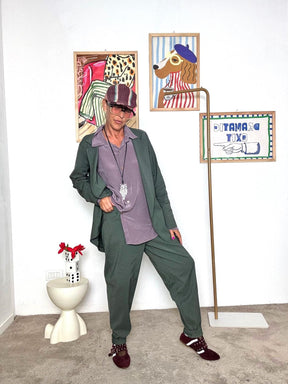 DEJA VU -  Giacca in bengalina  eleganza pratica e stile contemporaneo VERDE A25UN605/ VERDE DEJA VU 