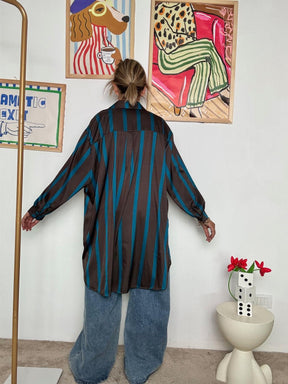 FEMALE - Camicia Oversize a Righe  Stile Urban con un Tocco Creativo MORO 19095YRZS-1/ MORO FEMALE 