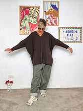 SUSY STAR - Maglia over con tasca moro ST78407/ MORO SUSY STAR 