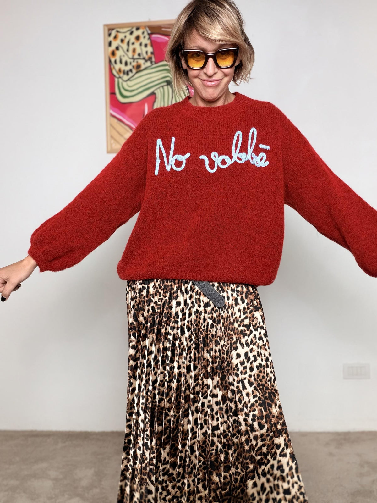 FEMALE - Maglia over No vabbè rosso A2702/ ROSSO FEMALE 