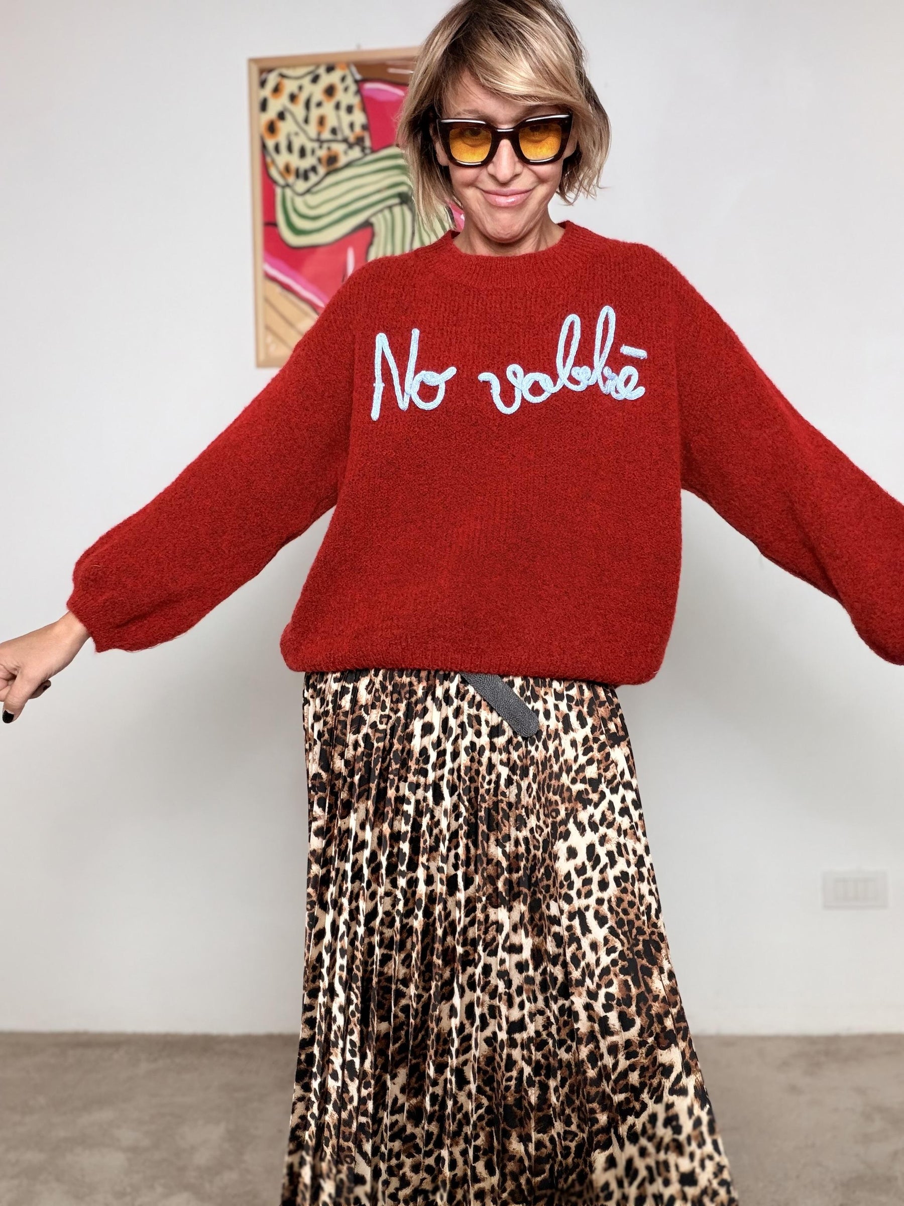 FEMALE - Maglia over No vabbè rosso A2702/ ROSSO FEMALE 