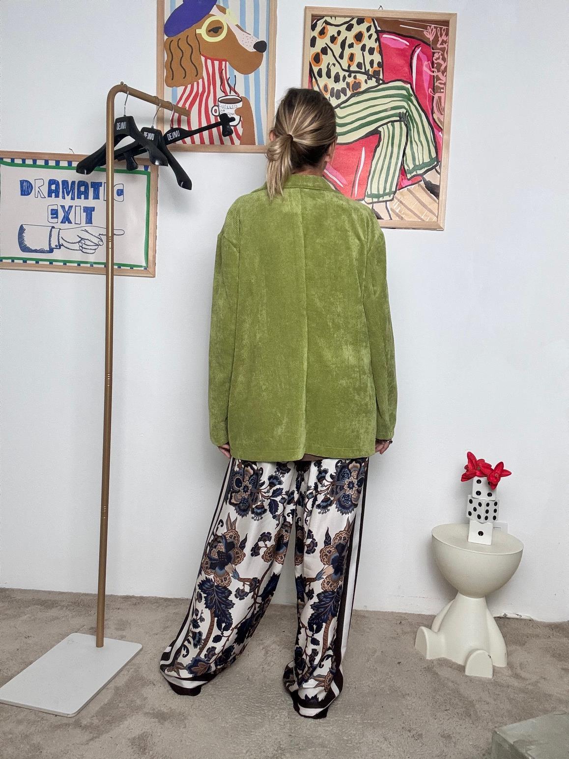 DEJA VU - Giacca in velluto a coste  Vintage vibes, spirito contemporaneo VERDE A25LU607/ OLIO DEJA VU 