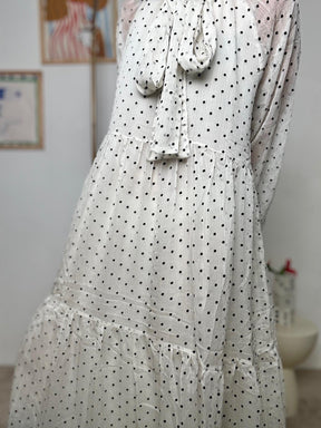 FEMALE - Abito Pois e Poesia  Romantico, Svolazzante, Iconico BIANCO W5903/ BIANCO FEMALE 