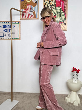 DEJA VU - Pantalone  ciniglia  Il tuo nuovo alleato comfy-glam ROSA A25LU211/ ROSA ANTICO DEJA VU 