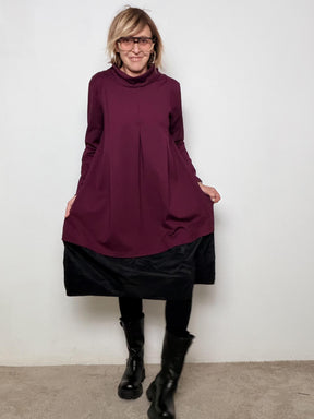 FEMALE - ABITO A DUE STRATI CON COLLO MORBIDO  VOLUME GIOCOSO, STILE ORIGINALISSIMO 39262LMB/ VINO FEMALE 