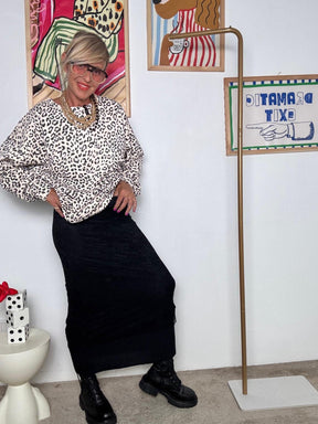 FEMALE - Gonna lunga nera in pizzo elegante NERO 36738HLS/ NERO FEMALE 