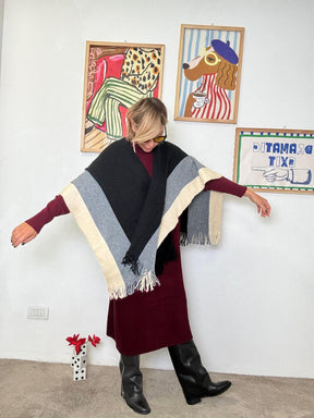 FEMALE - MANTELLA SOFT BLOCK  IL TUO ABBRACCIO DI STILE CO97000/ NERO/GRIGIO FEMALE 