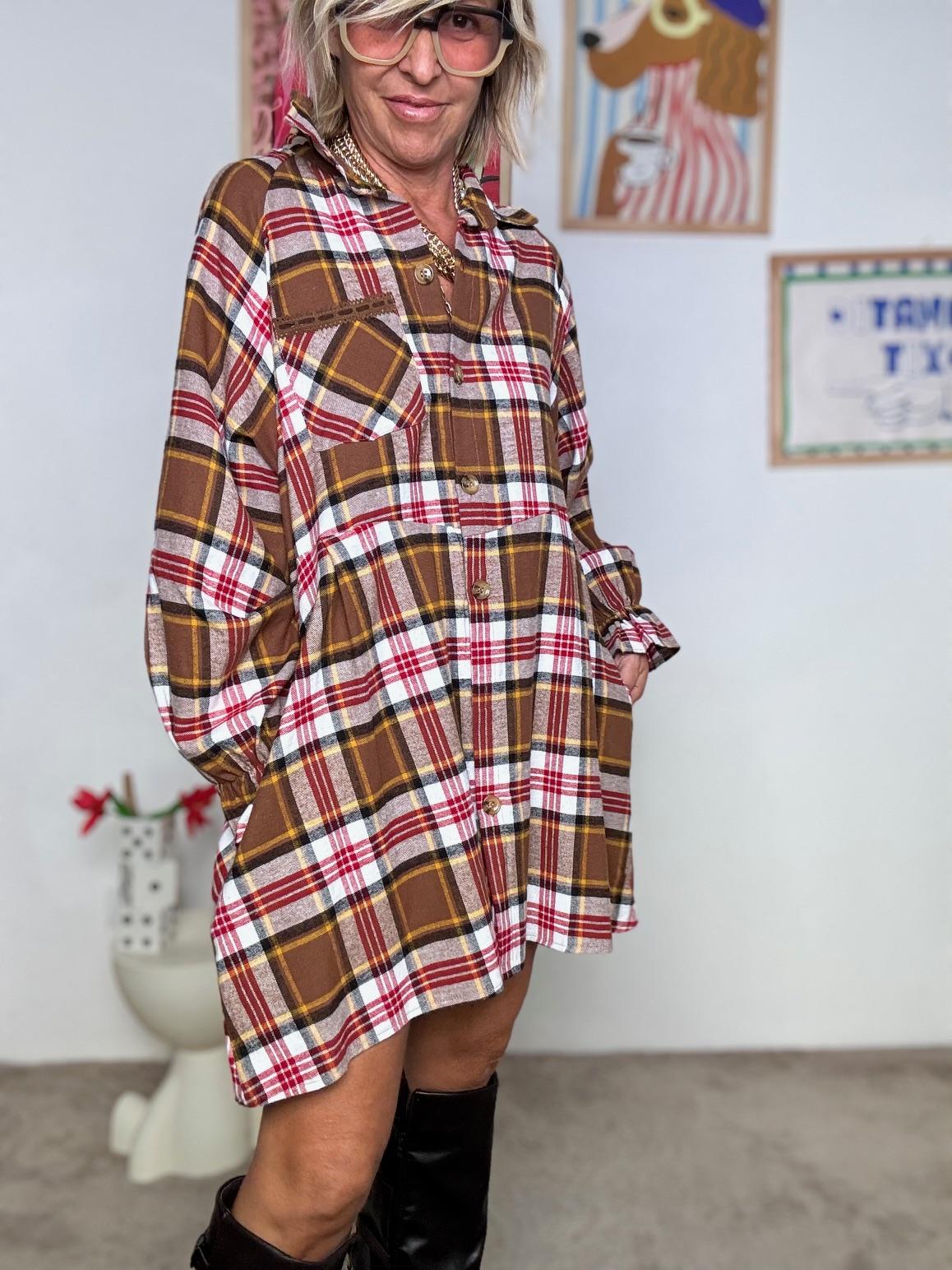 FEMALE - Abito camicia a quadri oversize in stile casual-chic CAMMELLO C11221/ CAMMELLO FEMALE 