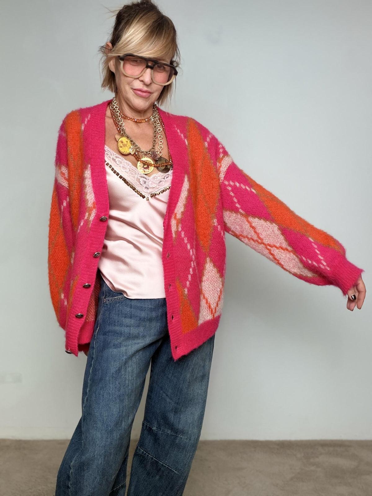 SOUVENIR - Cardigan Pop Mood S38B0499/ FUXIA SOUVENIR 