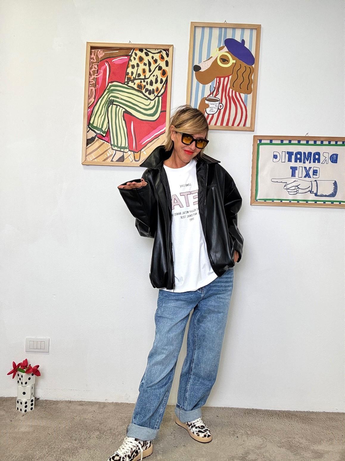 DEJA VU - Giubbotto in ecopelle effetto cool A25IS605/ NERO DEJA VU 