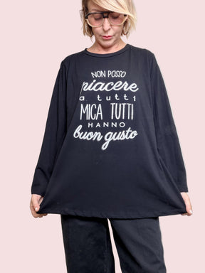 SUSY STAR - T-shirt Ironica Good Vibes STL12/ NERO SUSY STAR 