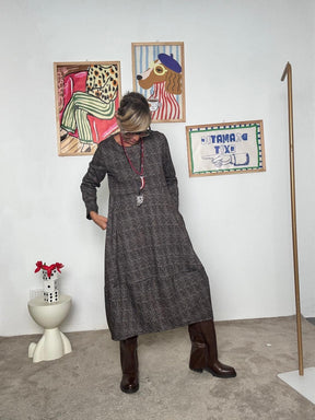 FEMALE - Abito a ovetto  comfort, stile e silhouette contemporanea 36190ZZTH/ CHECK MARRONE FEMALE 