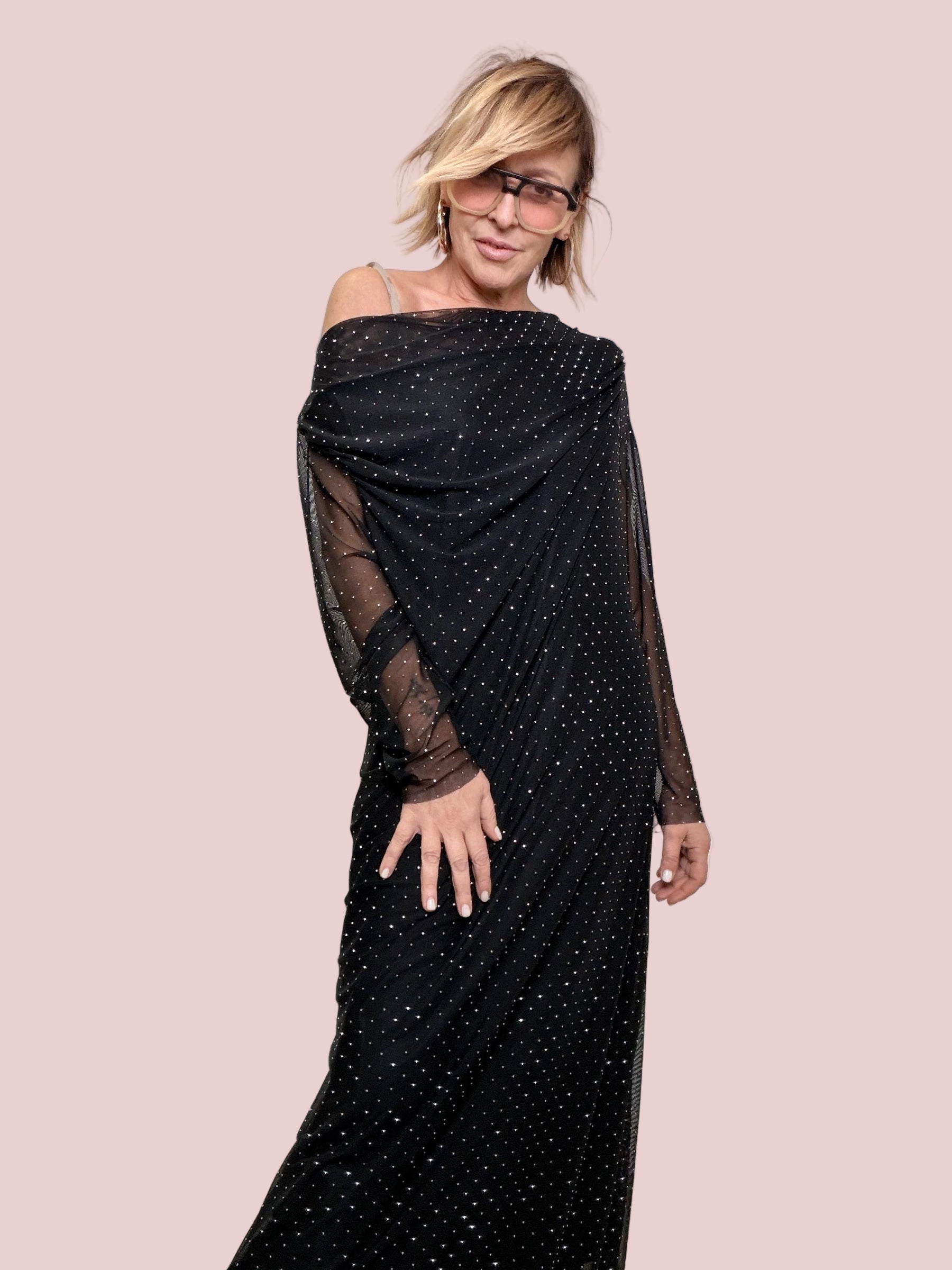 SUSY STAR - Abito Brillì Soft Elegance STLS2049/ NERO SUSY STAR 