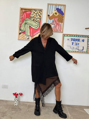 FEMALE - Abito Cocoon  Eleganza ribelle con un tocco di charme moro HP9215R/ MORO FEMALE 