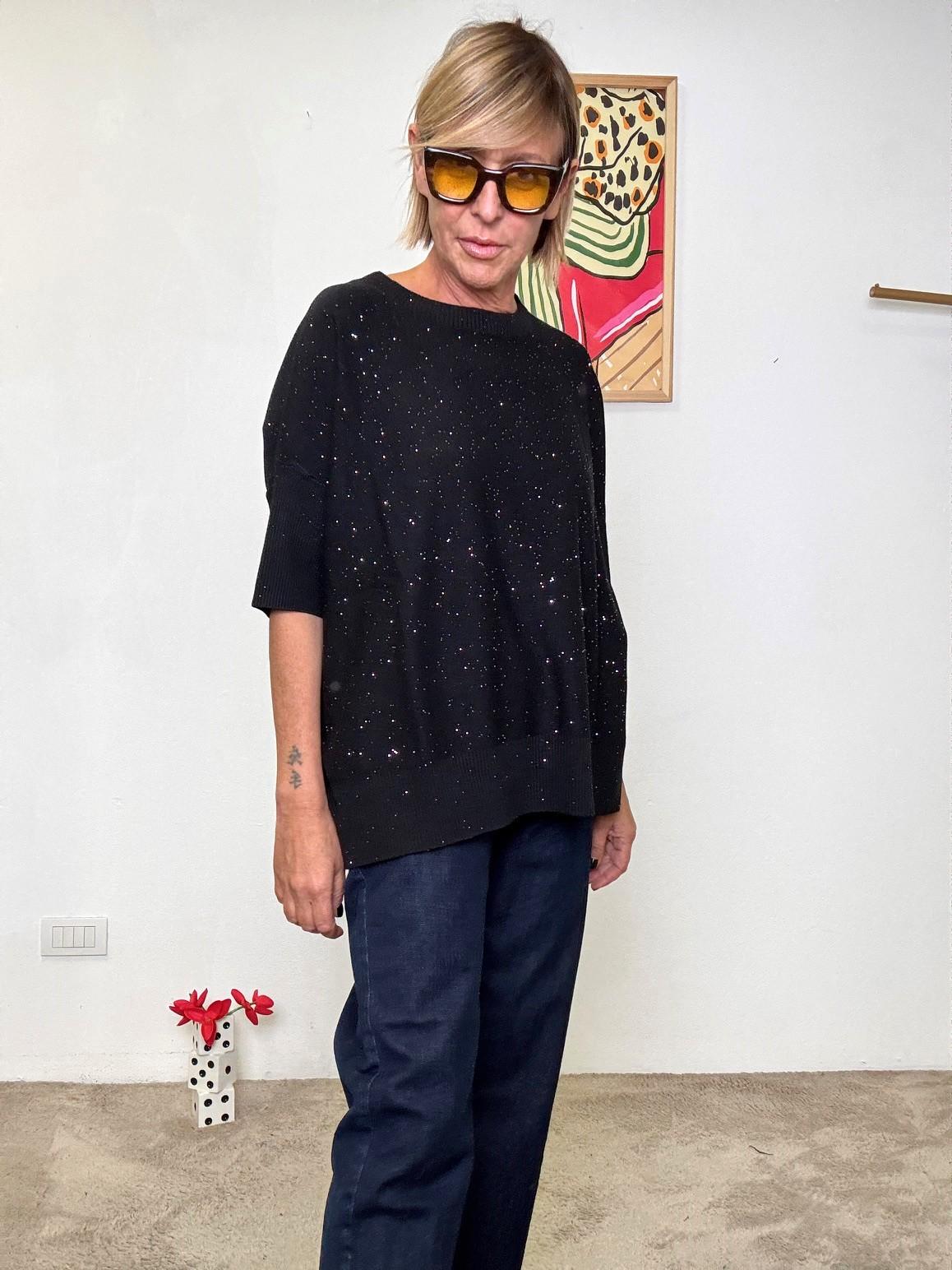 SUSY STAR - MAGLIA OVER NERO STAZ23808 / NERO SUSY STAR 