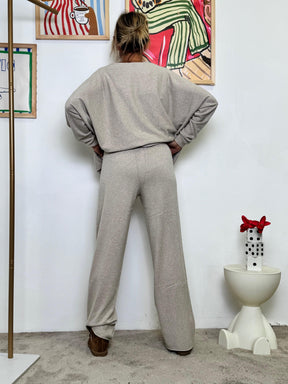 SUSY STAR - Pantalone in Maglia Lurex  Lounge con Luccichio beige ST570188LX/ BEIGE SUSY STAR 