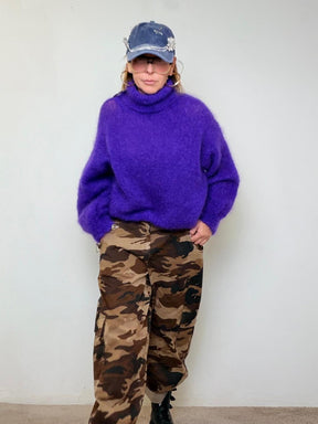 PHILIA LOFT - MAGLIA FLUFFY POP VIOLA V01V0958/ VIOLA PHILIA LOFT 